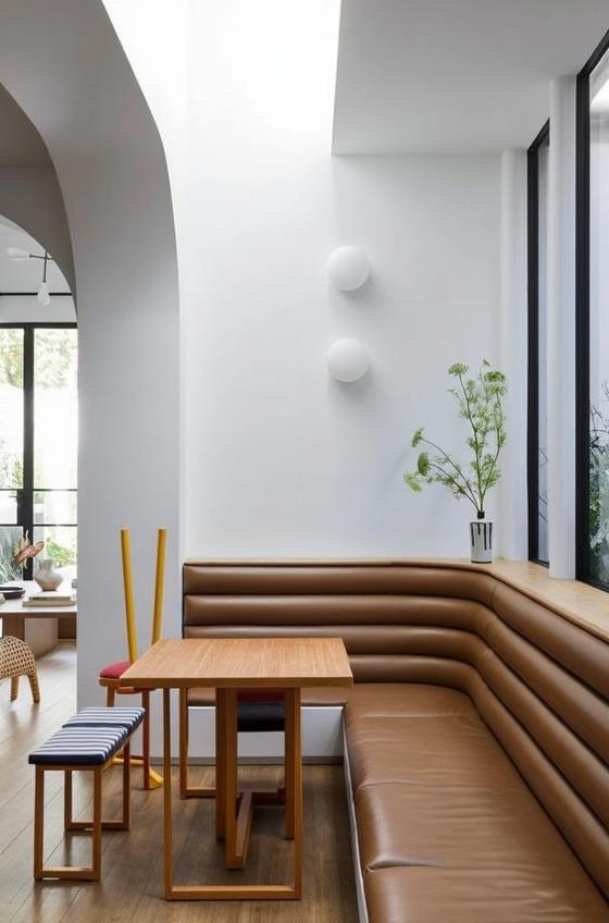 A minimalist dining table setup in a modern interior