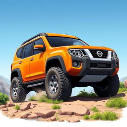 A creative illustration of a Nissan Terrano 2, reimagined with the body style of a Nissan Xterra