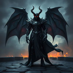 An imposing and mysterious figure of Azazel, the demon cavaliers of the abyss