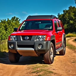 A photorealistic image of a 1999 Nissan Terrano 2, creatively designed with the body style of a Nissan Xterra