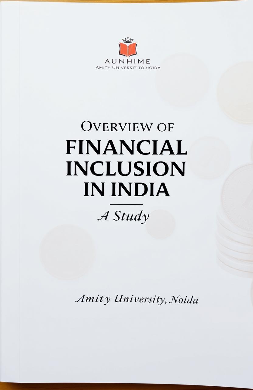 A well-designed cover page for a term paper studying "Overview of Financial Inclusion in India"