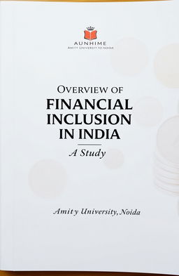 A well-designed cover page for a term paper studying "Overview of Financial Inclusion in India"