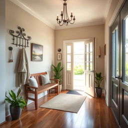 A beautiful and inviting home entryway with a stylish design