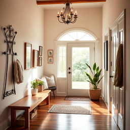 A beautiful and inviting home entryway with a stylish design