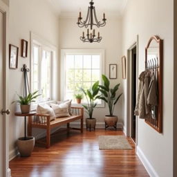 A beautiful and inviting home entryway with a stylish design