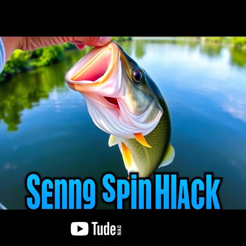 A vibrant YouTube thumbnail in 1920x1080 resolution featuring a close-up shot of a large bass being held by an excited fisherman, with the Soft Bait Senko Worm clearly visible in the fish's mouth