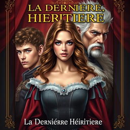 The cover of a fantasy romance novel titled "La Dernière Héritière"