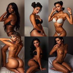 A collection of alluring, seductive women in tasteful poses, showcasing their natural beauty and confidence