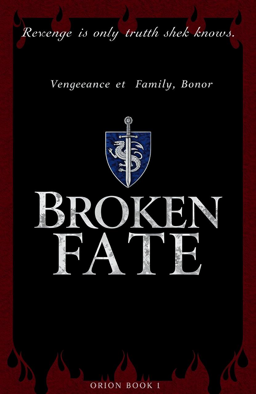 A book cover design for 'Broken Fate'