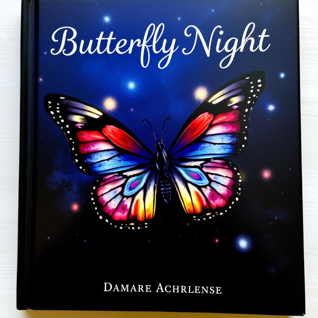 A captivating book cover featuring a striking butterfly at night