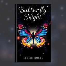 A captivating book cover featuring a striking butterfly at night