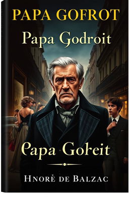 A visually captivating book cover design for "Papa Goriot" by Honoré de Balzac