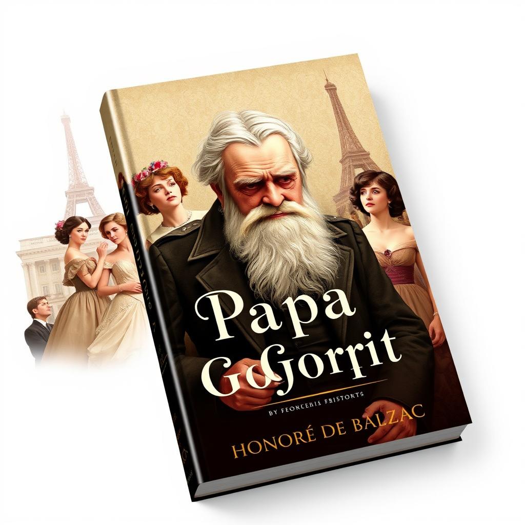 A beautifully designed book cover for "Papa Goriot" by Honoré de Balzac