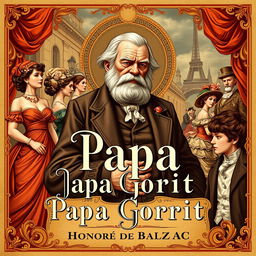 A beautifully designed book cover for "Papa Goriot" by Honoré de Balzac