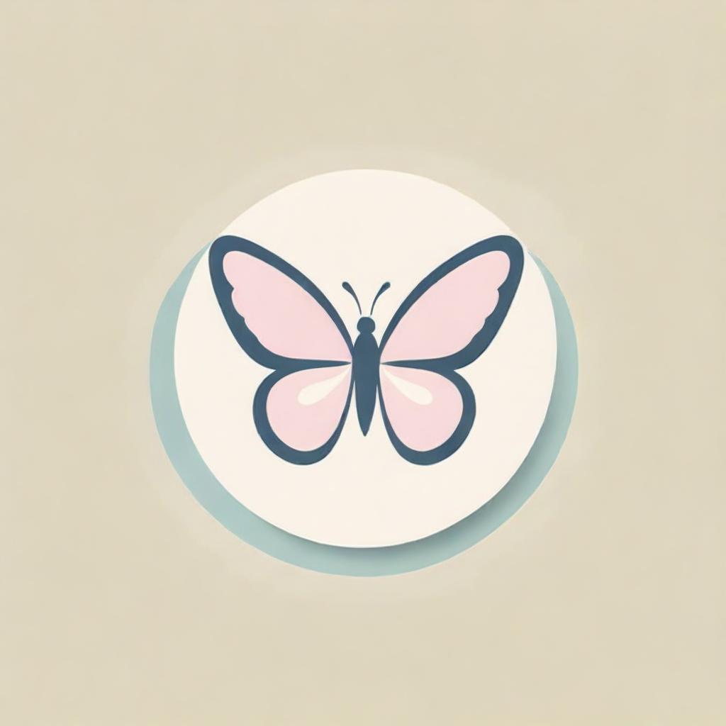 Create an elegant symbol that represents femininity and girlhood, using gentle curves, soft colors, and nature-inspired elements like flowers or butterflies.
