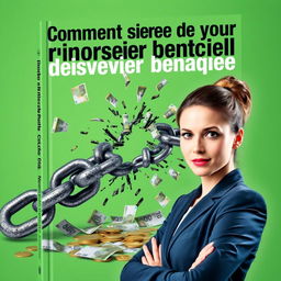 A dynamic and motivational book cover featuring the title 'Comment sortir de votre découvert bancaire' prominently displayed at the top in bold, modern typography