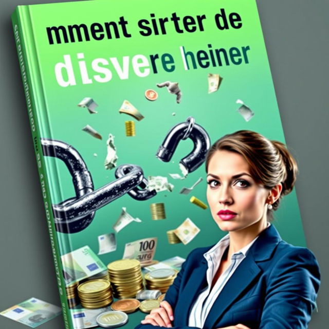 A dynamic and motivational book cover featuring the title 'Comment sortir de votre découvert bancaire' prominently displayed at the top in bold, modern typography