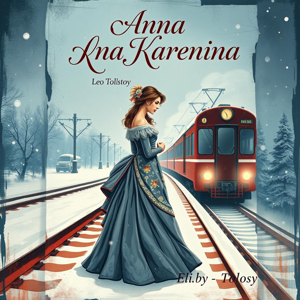 A beautifully illustrated book cover for 'Anna Karenina' by Leo Tolstoy