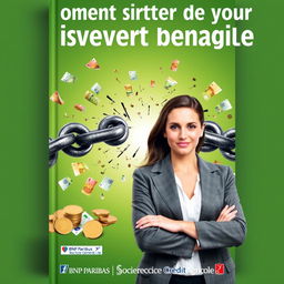 A motivational book cover featuring the title 'Comment sortir de votre découvert bancaire' prominently displayed at the top in bold, modern typography