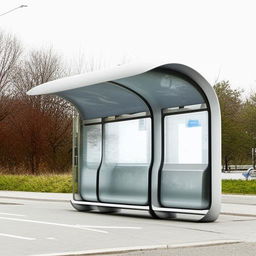 A futuristic bus stop that transcends standard notions and natural laws