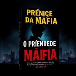 A vivid book cover for 'O Príncipe da Máfia' featuring the silhouette of a hardened yet youthful young man, symbolizing the dilemma between the dark underworld of his father's business and a normal life with his true love