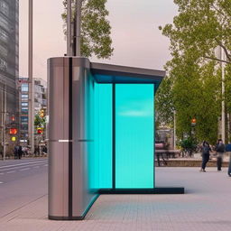 A futuristic bus stop that transcends standard notions and natural laws