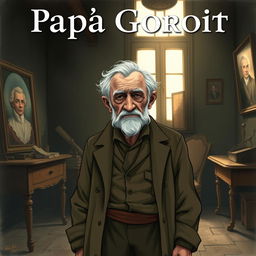 A poignant illustration of an elderly man representing Père Goriot from 'Papá Goriot' by Honoré de Balzac