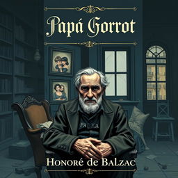 An artistic and captivating book cover design for 'Papá Goriot' by Honoré de Balzac