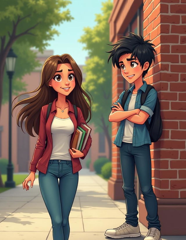 A romance book cover featuring a cartoon realistic style