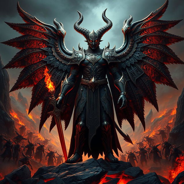 An awe-inspiring depiction of Azazel, the lord of Hell and guide of the infernal legions