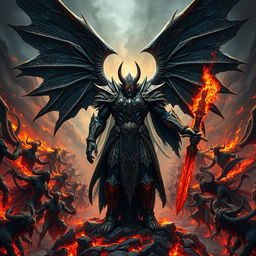 An awe-inspiring depiction of Azazel, the lord of Hell and guide of the infernal legions