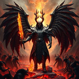 An awe-inspiring depiction of Azazel, the lord of Hell and guide of the infernal legions