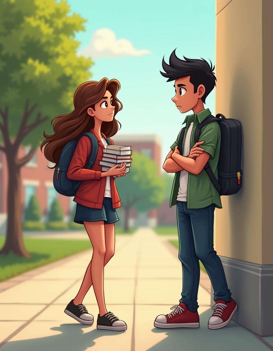 A modern romance book cover featuring a semi-cartoon realistic style