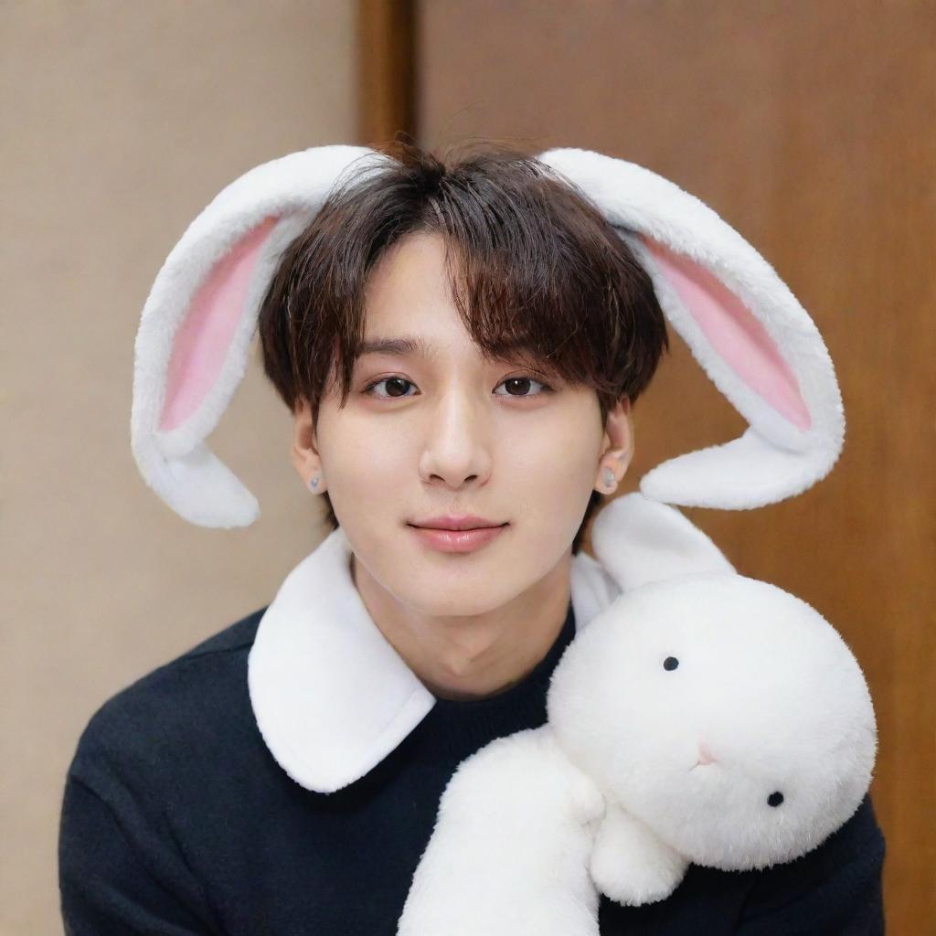 BTS's Jungkook turned into the cutest cartoon bunny with attractive features, embodying his playful charm.