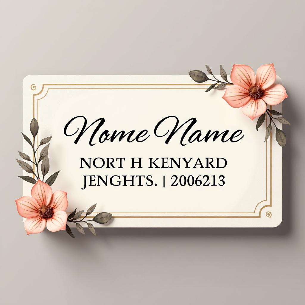 An elegant address label design featuring a minimalist layout, soft pastel colors, and stylish typography