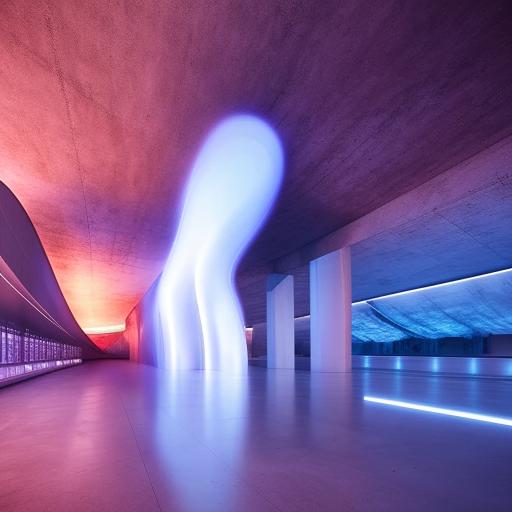 A supernatural and advanced futuristic bus station that transcends natural ideas