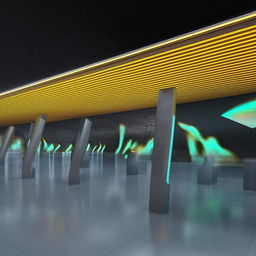 A supernatural and advanced futuristic bus station that transcends natural ideas