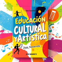 A vibrant cover design for the book titled 'Educación Cultural y Artística' by José Navarrete