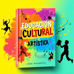 A vibrant cover design for the book titled 'Educación Cultural y Artística' by José Navarrete