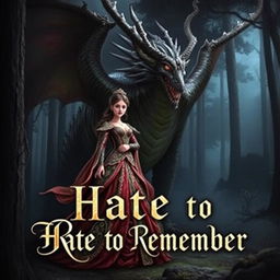 A fantasy book cover featuring a large, fierce dragon and an elegant young empress standing together in a dark, enchanted forest