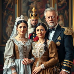 A couple, a husband and wife, standing together in a grand setting