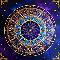 A beautifully designed numerology wheel that showcases the numbers 1 to 9 in a circular layout