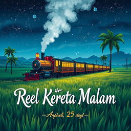 A stunning anime-style book cover for the novel titled 'Rel Kereta Malam