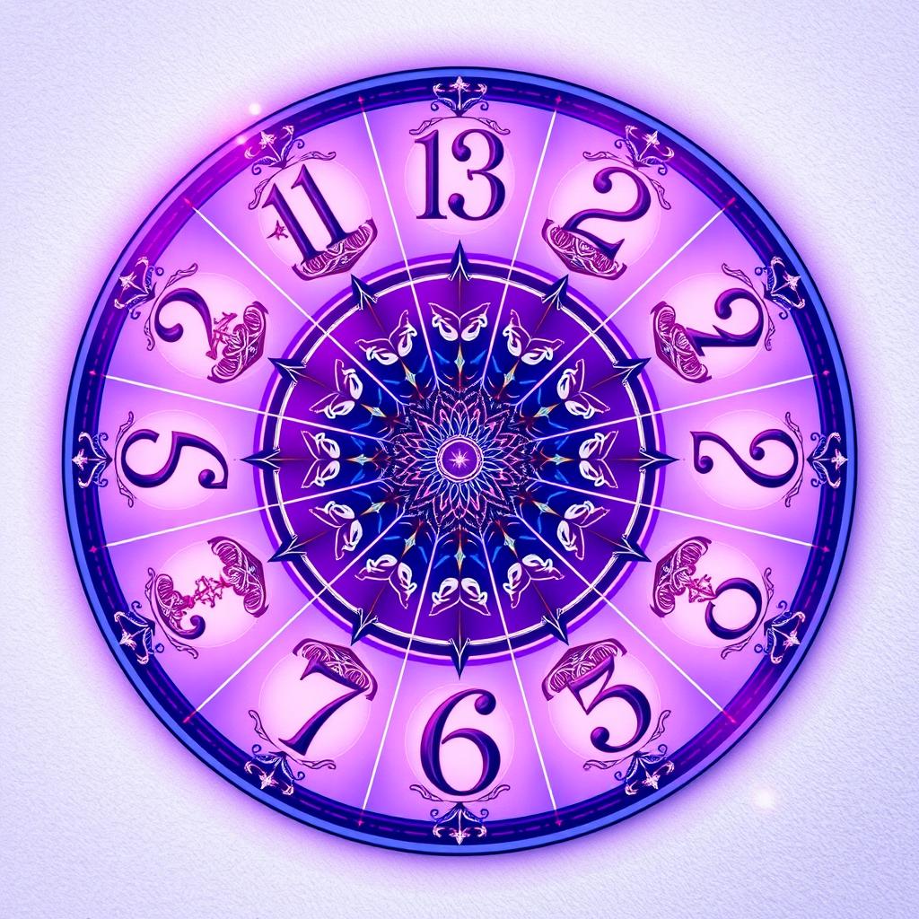 A vibrant numerology wheel featuring only single-digit numbers ranging from 1 to 9, elegantly positioned in a circular layout