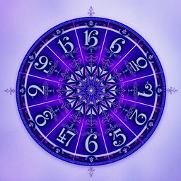 A vibrant numerology wheel featuring only single-digit numbers ranging from 1 to 9, elegantly positioned in a circular layout