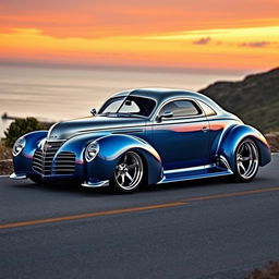 A stunning supercar featuring an exotic fusion design of a 1939 Chevrolet Coupe, boasting a widebody appearance