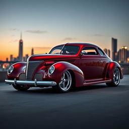 A breathtaking supercar designed as an exotic fusion of a 1939 Chevrolet Coupe, featuring a widebody format