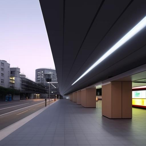 A futuristic bus station surpassing natural notions and norms