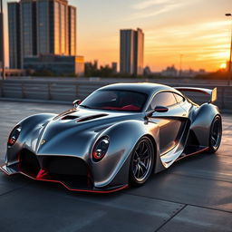 An exceptional hypercar that elegantly merges the classic design of a 1939 Chevrolet Coupe with the sleek features of a Ferrari, enhanced with a striking widebody and robust wide performance tires