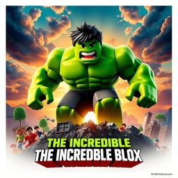 A vibrant movie poster for a fictional Roblox adaptation titled 'The Incredible Blox'